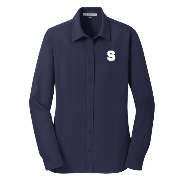 Staples Faculty Button Down Knit Shirt Logowear Staples Faculty