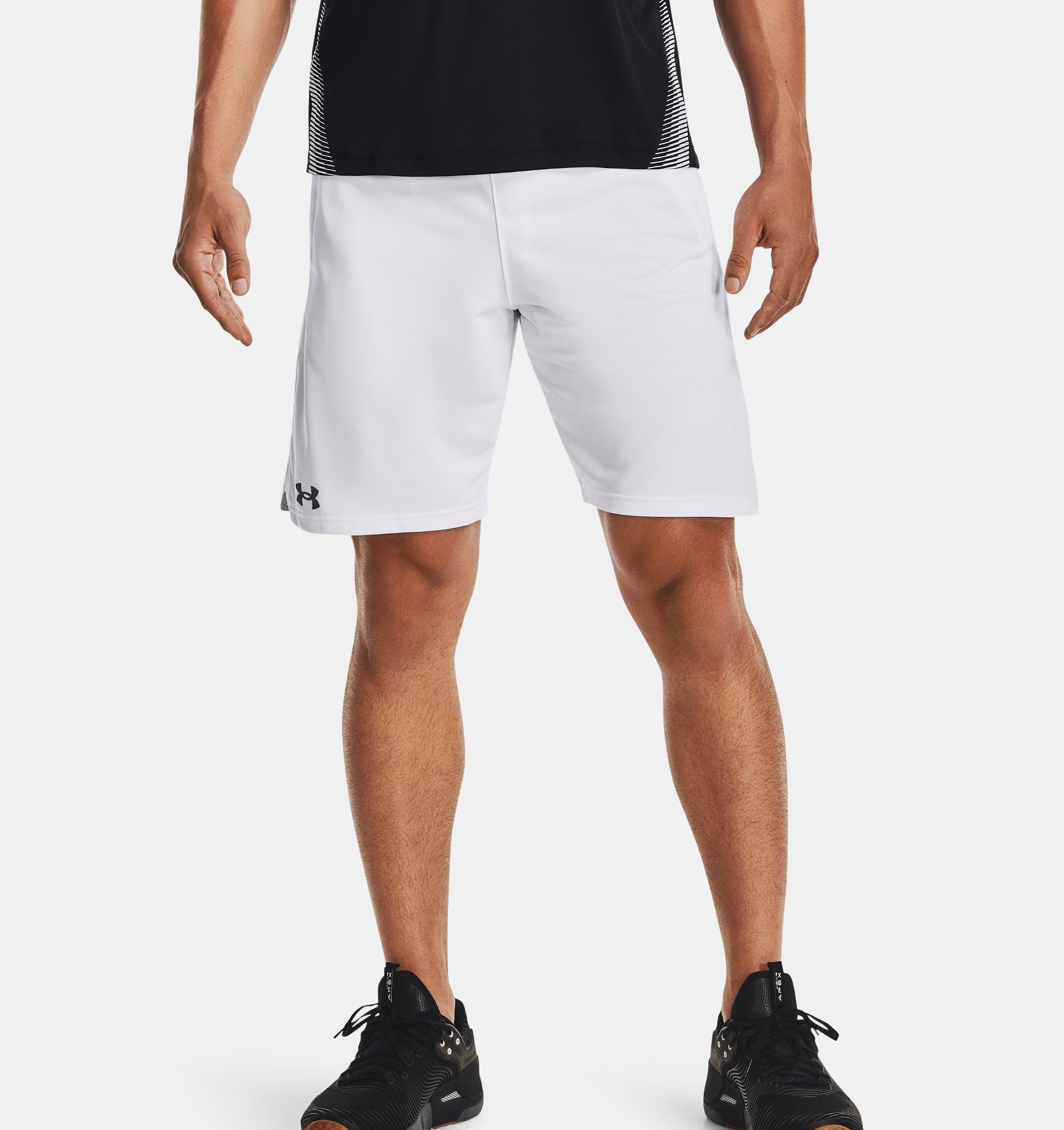Under Armour Mens Locker 9 Pocketed Short Apparel Under Armour White/Stealth Gray-100 S