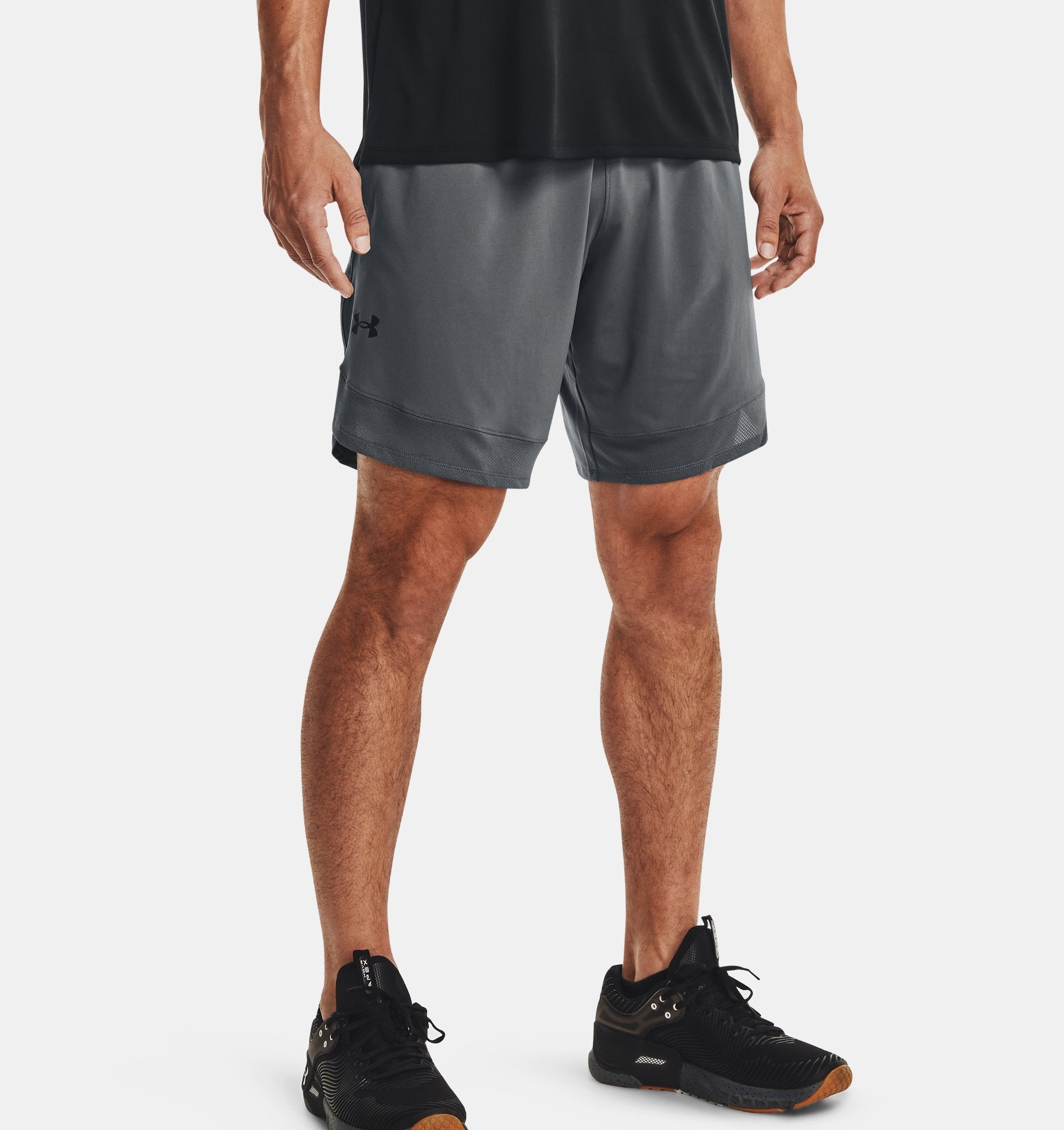 Under Armour Mens Train Stretch Shorts Apparel Under Armour S Pitch Gray/Black-012