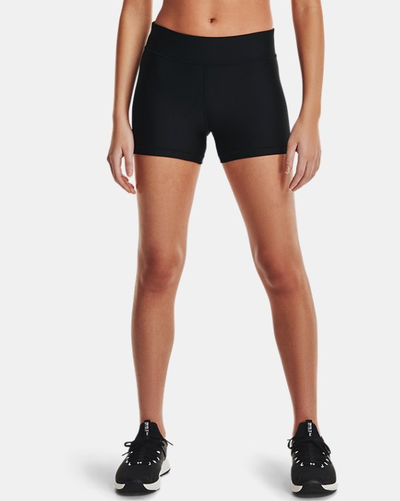 Under Armour Womens Heatgear Armour Mid Rise Shorty Apparel Under Armour Black/White-001 XSmall