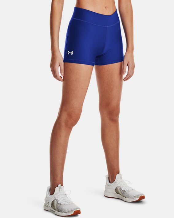 Under Armour Womens Heatgear Armour Mid Rise Shorty Apparel Under Armour Royal/White-400 XSmall