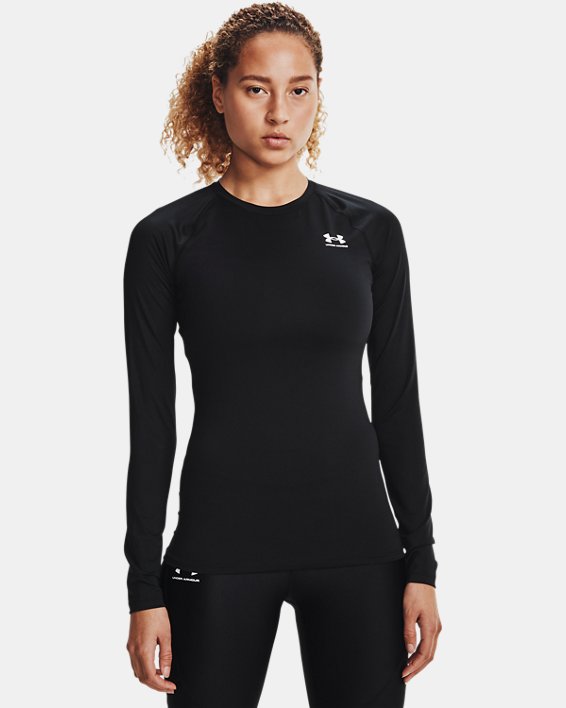 Under Armour Women's HeatGear Armour Compression Long Sleeve Apparel Under Armour Black-001 Small 