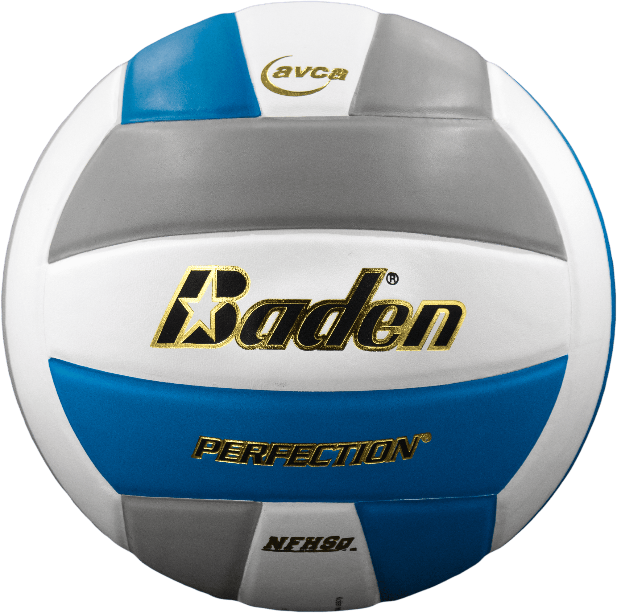 Baden Perfection NFHS Leather Volleyball Equipment Baden Blue/White/Grey  