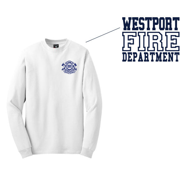 Westport Fire Department Beefy Long Sleeve Cotton Tee Logowear Westport Fire Department White Adult S