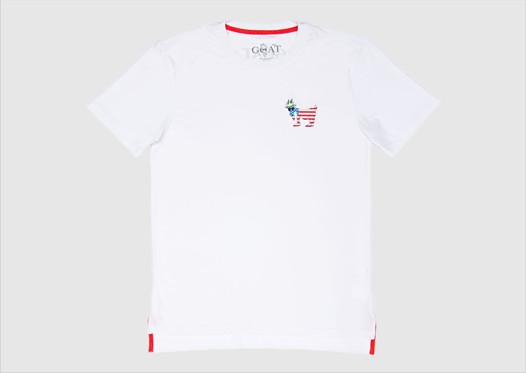 Goat USA Adult Freedom Athletic T-Shirt Apparel Goat USA White Adult Small 