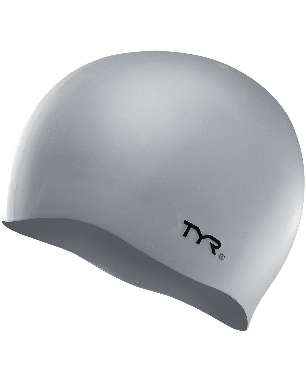 TYR Wrinkle-Free Silicone Swim Cap Equipment TYR Silver  
