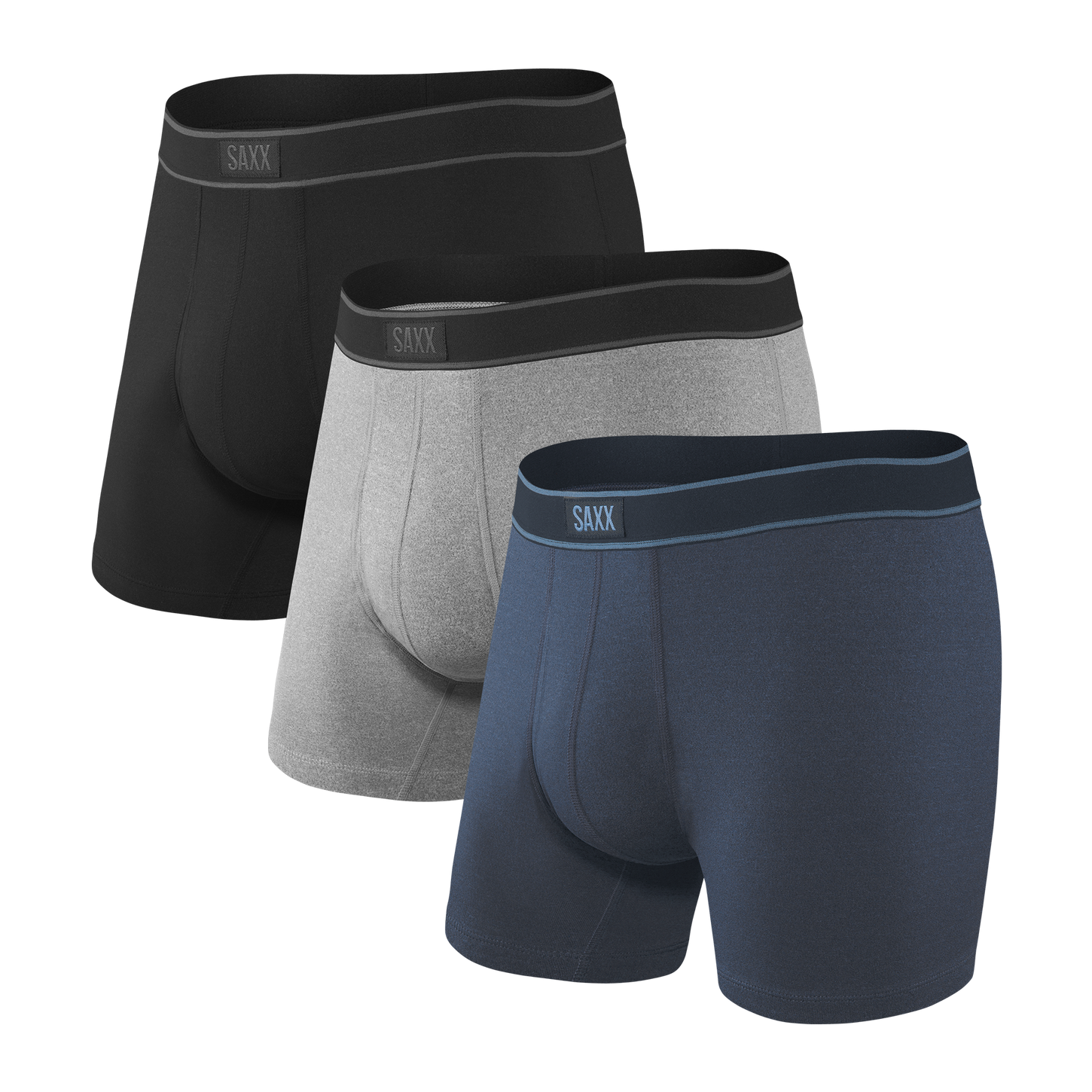 Saxx Men's Daytripper 3-Pack Boxer Briefs Apparel SAXX Small Black/Grey/Navy 