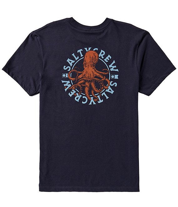 Salty Crew Mens Tentacles Premium S S Tee Apparel Salty Crew Navy Small 