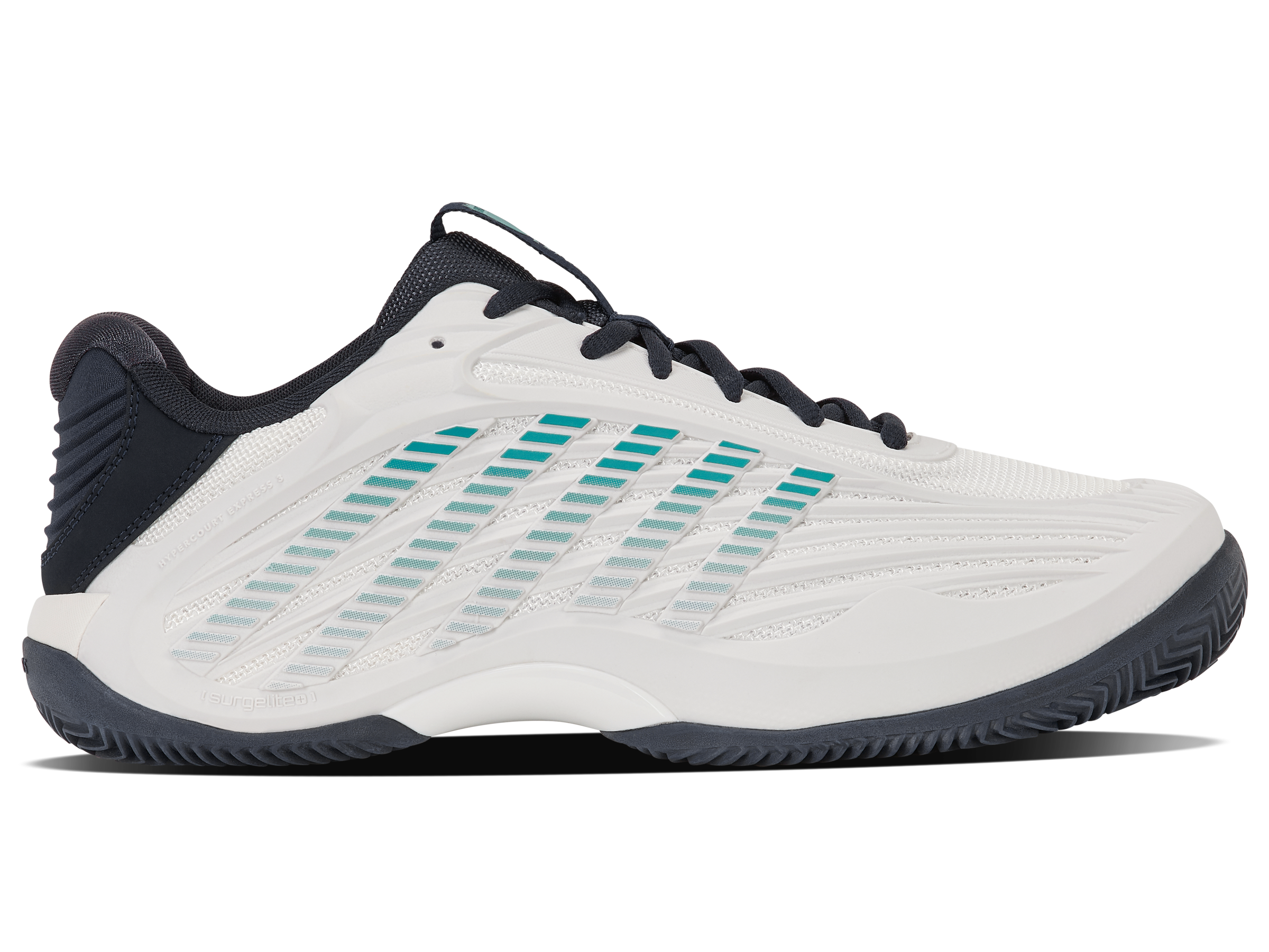 K-Swiss Men's Hypercourt Express 3 Clay Footwear K-Swiss Blanc de Blanc/Carbon/Baltic-162 7.5 Medium