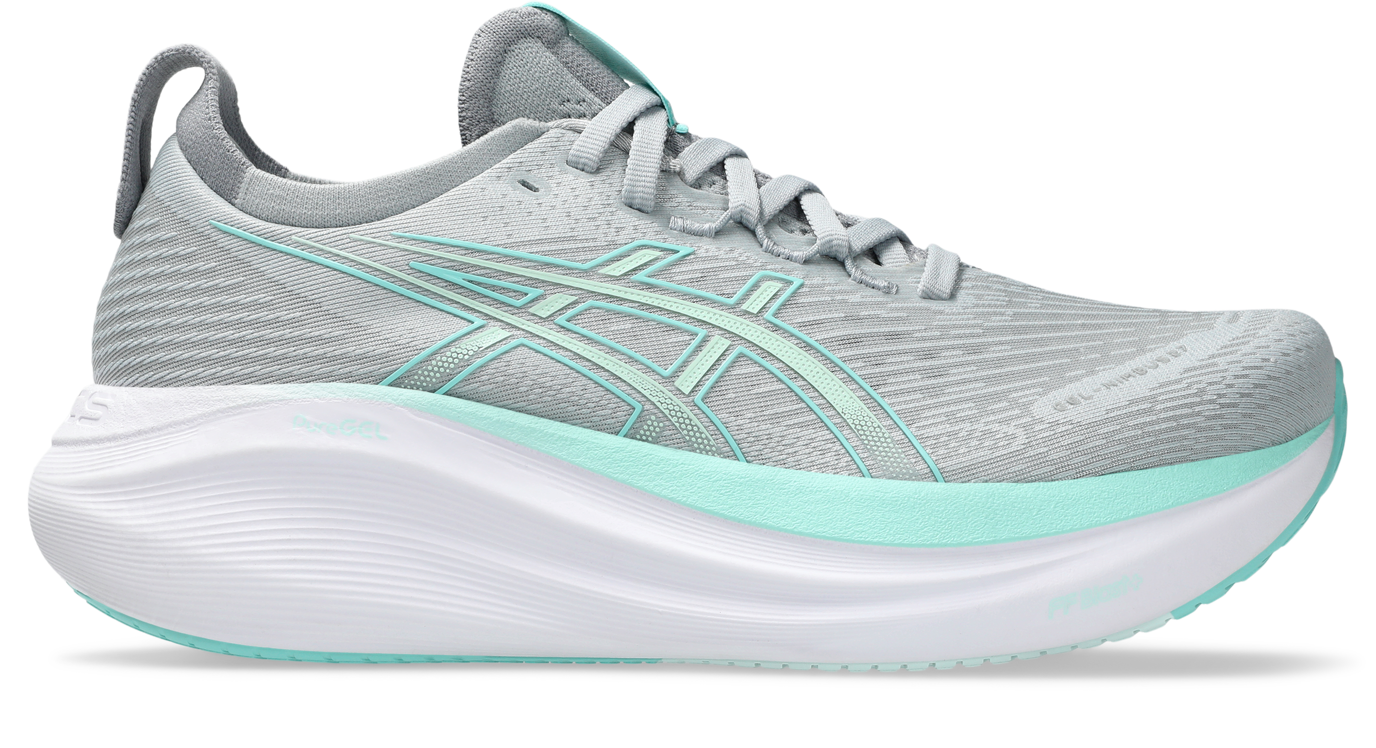 ASICS Women's Gel-Nimbus 27 Footwear ASICS Piedmont Grey/Illuminate Mint-020 6 Medium-B