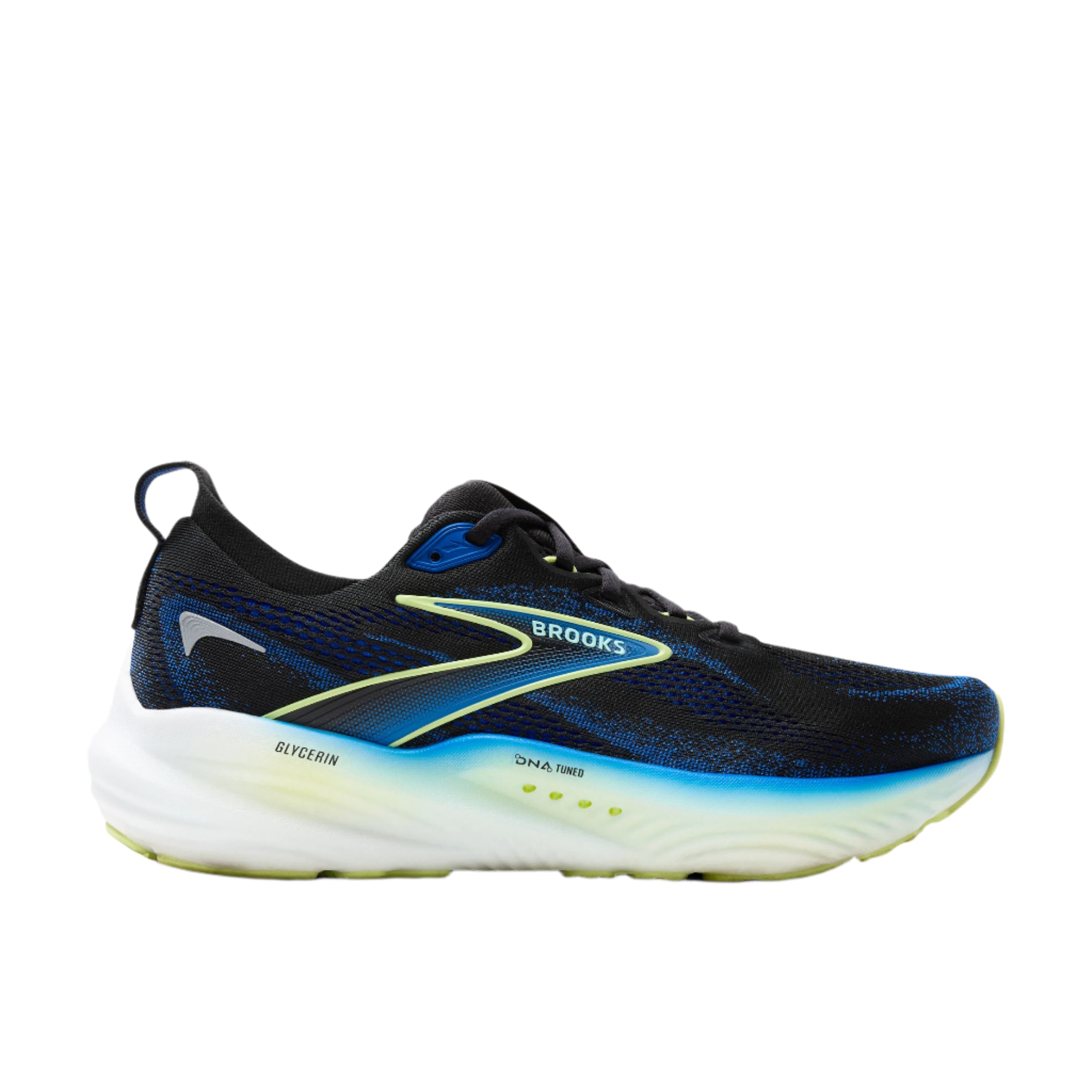 Brooks Men's Glycerin GTS 22 Footwear Brooks 002 Black/Cobalt/Neo Yellow 8.5 Medium-D