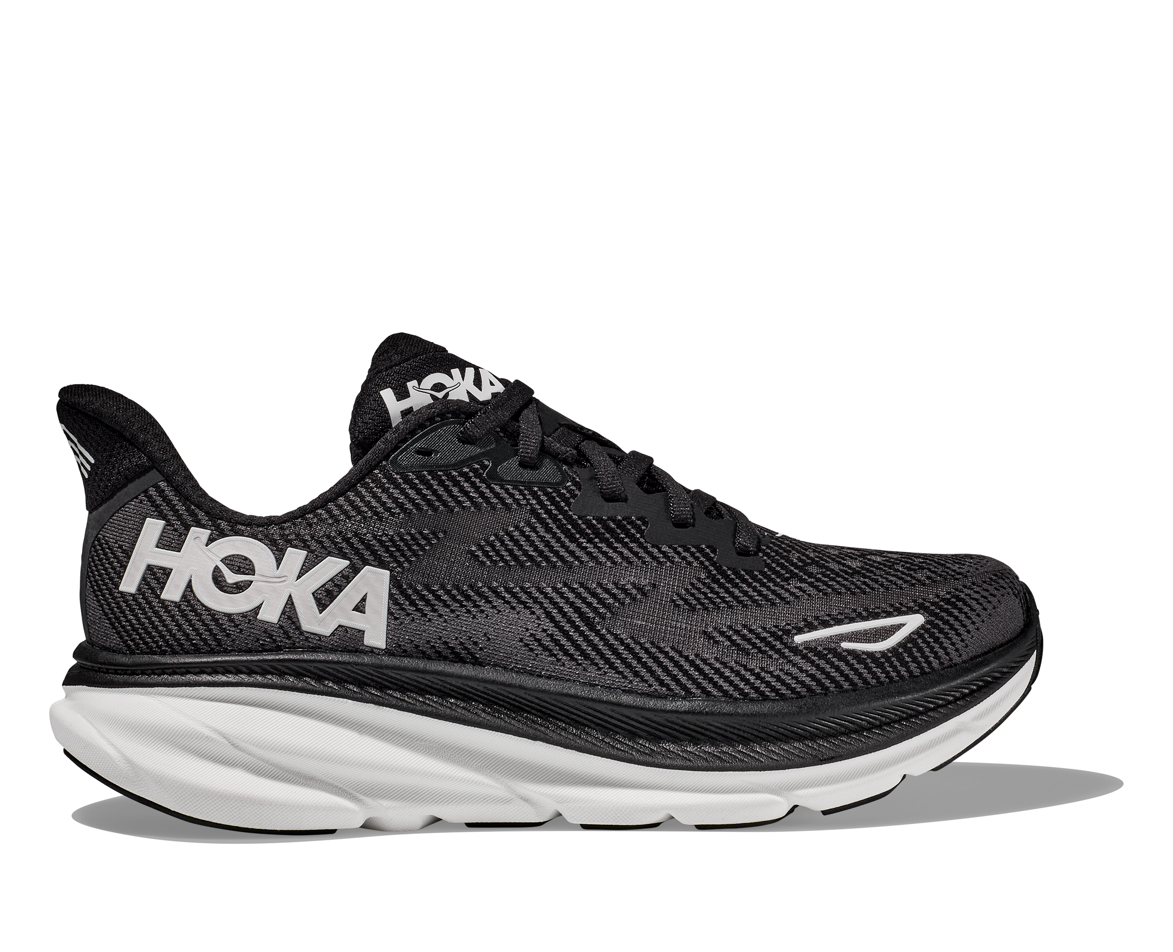 Hoka Men's Clifton 9 Footwear Hoka One One Black/White-BWHT 7.5 Medium-D