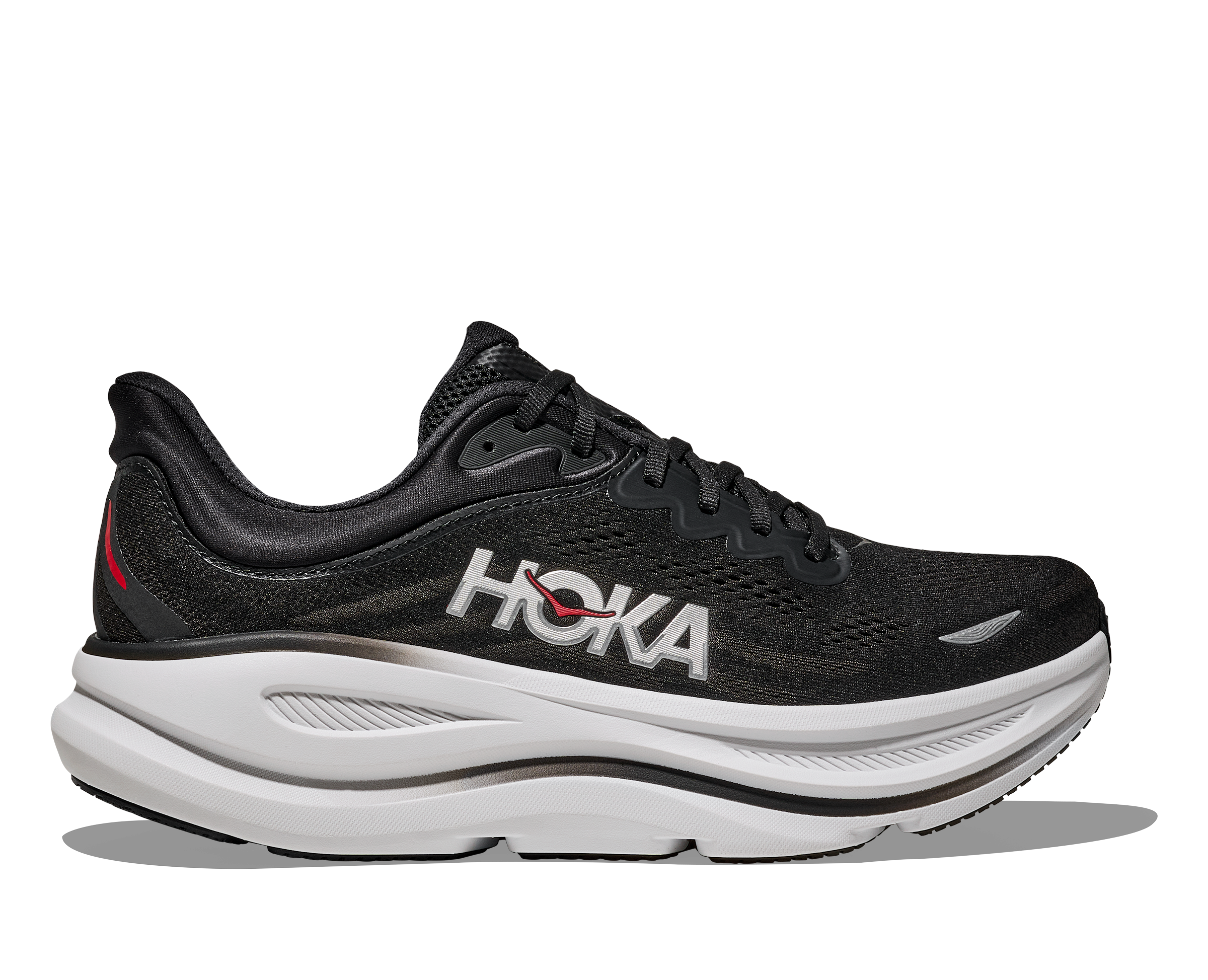Hoka Men's Bondi 9 Footwear Hoka One One Black/Vermillion-BKVR 7.5 Medium-D