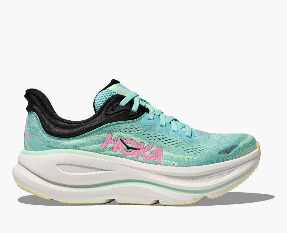 Hoka Women's Bondi 9 Footwear Hoka One One Blue Spark/Mint Fluorite-BTF 7 Medium-B