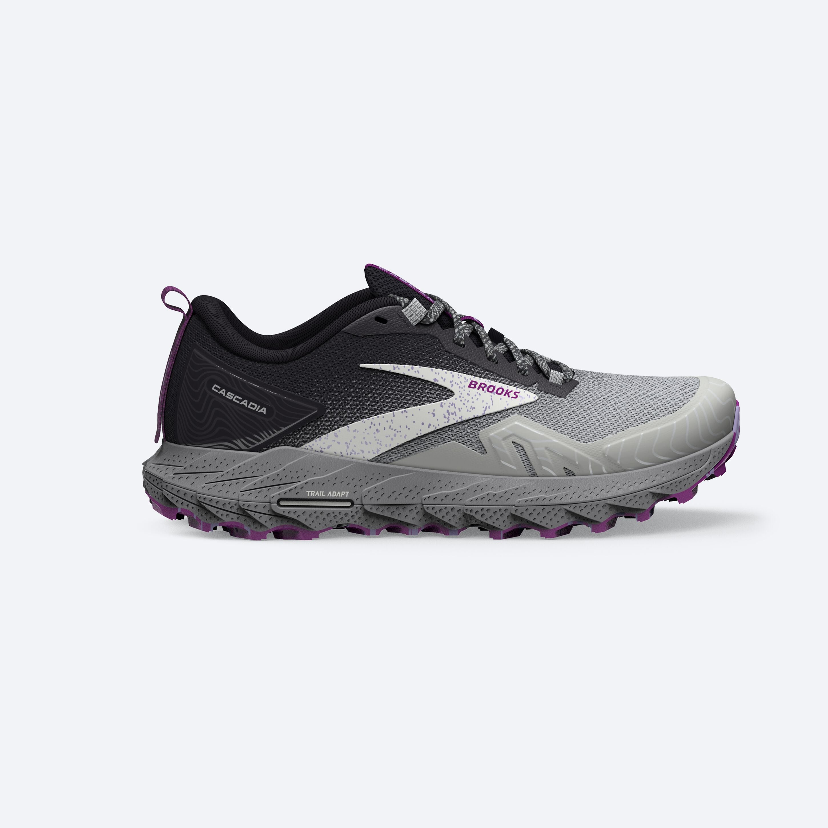 Brooks Women's Cascadia 17 Footwear Brooks Oyster/Blackened Pearl/Purple-028 8 