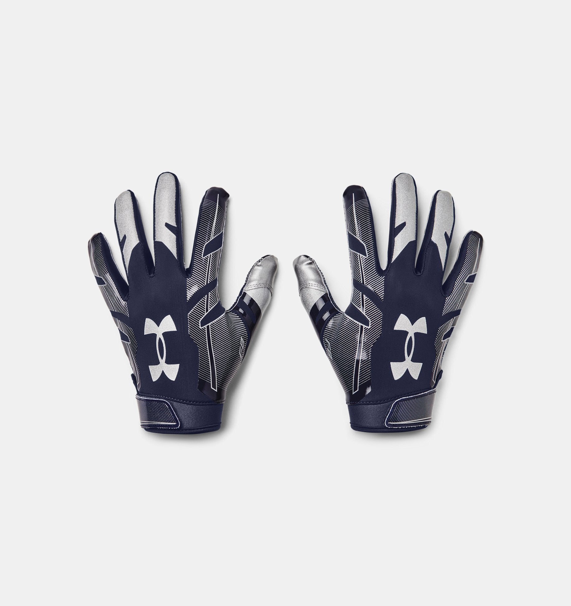 Under Armour Mens F8 Football Gloves Accessories Under Armour Midnight Navy/Metallic Silver-410 Small 