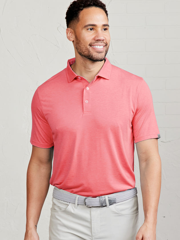 Tasc Mens Cloud Lightweight Polo Apparel Tasc Racing Red Heather Small