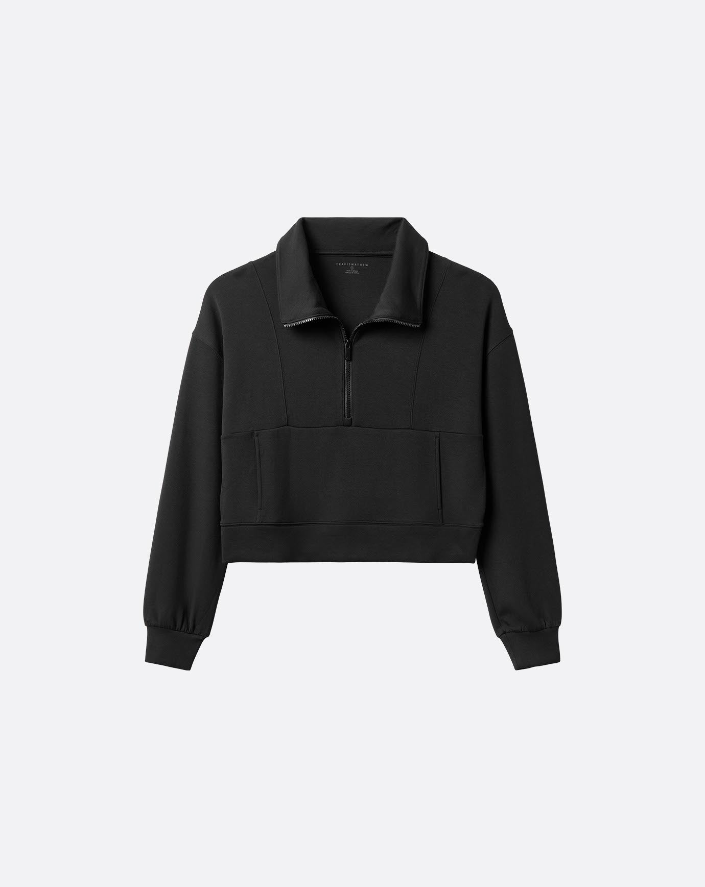 TravisMathew Women's Skyloft Half Zip Apparel TravisMathew Black XSmall