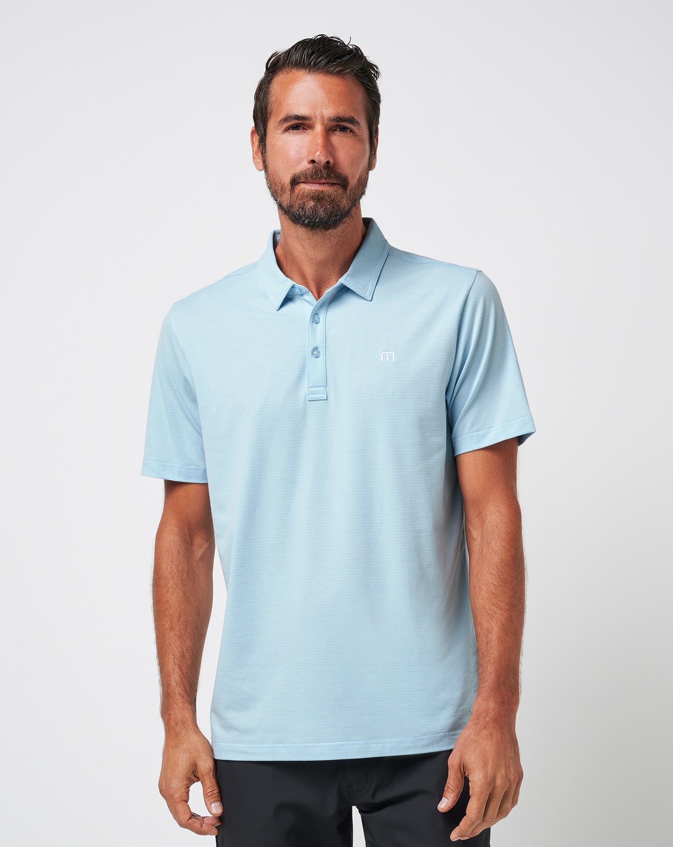 TravisMathew Men's Heater Polo Apparel TravisMathew Heather Dream Blue Small