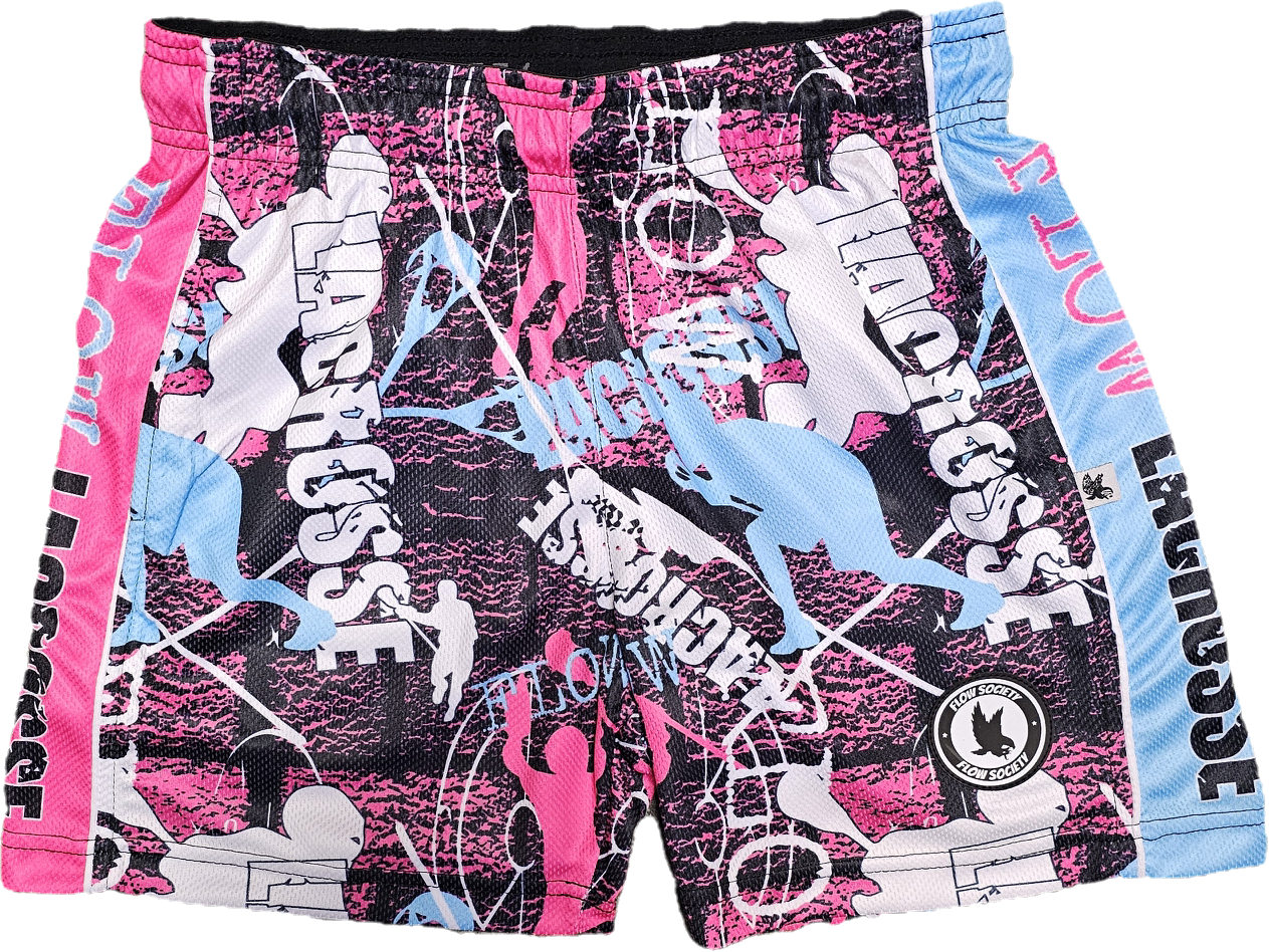 Flow Society Boys' Mid Length Attack Shorts Apparel Flow Society Lax Miami XSmall