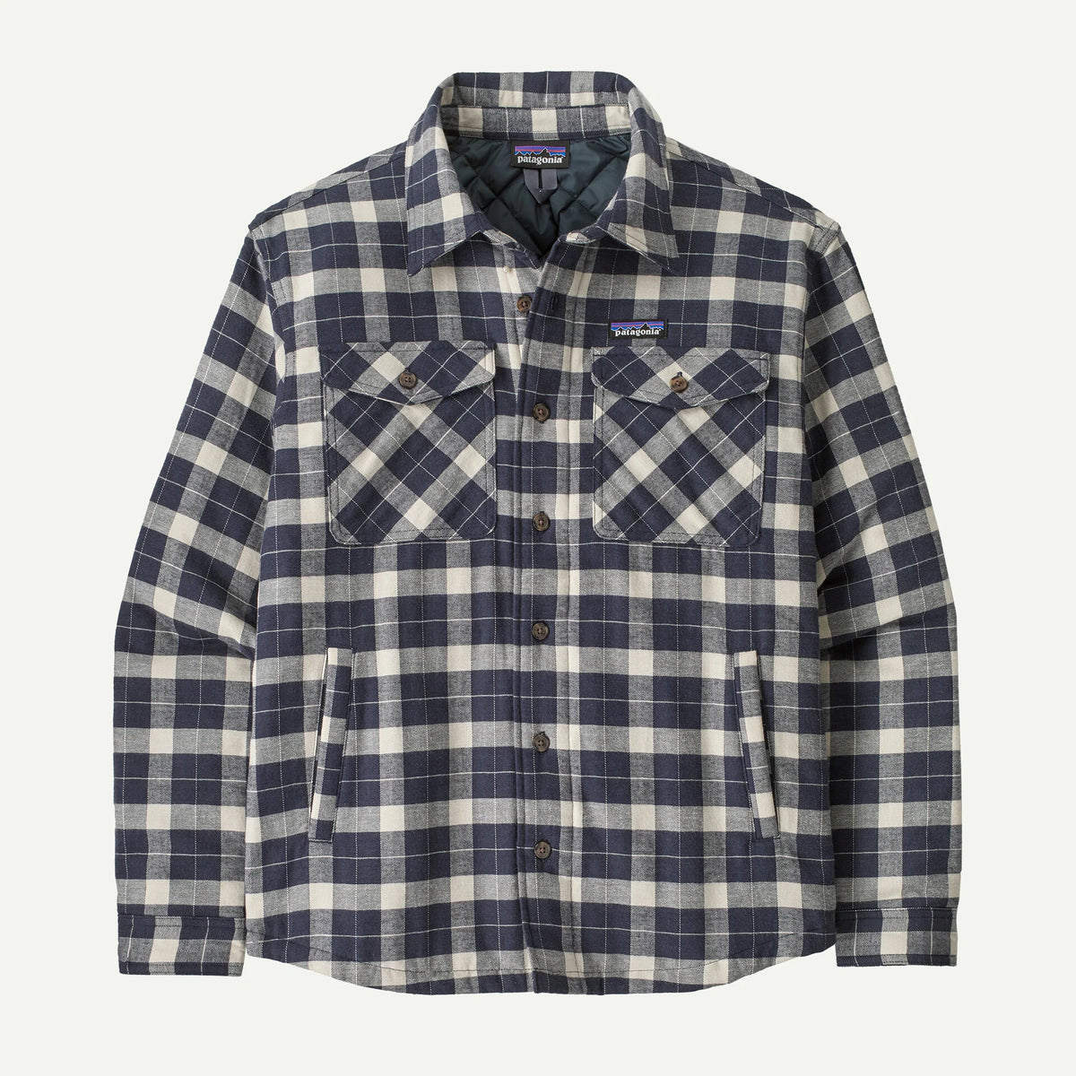 Patagonia Men's Lightweight Insulated Fjord Flannel Shirt Apparel Patagonia Evergreen Fjord: Smolder Blue Small