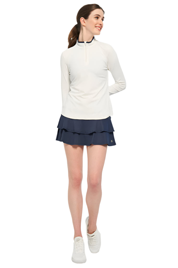 Lija Womens Elite Angle Top Apparel LIJA XSmall White/Dark Navy