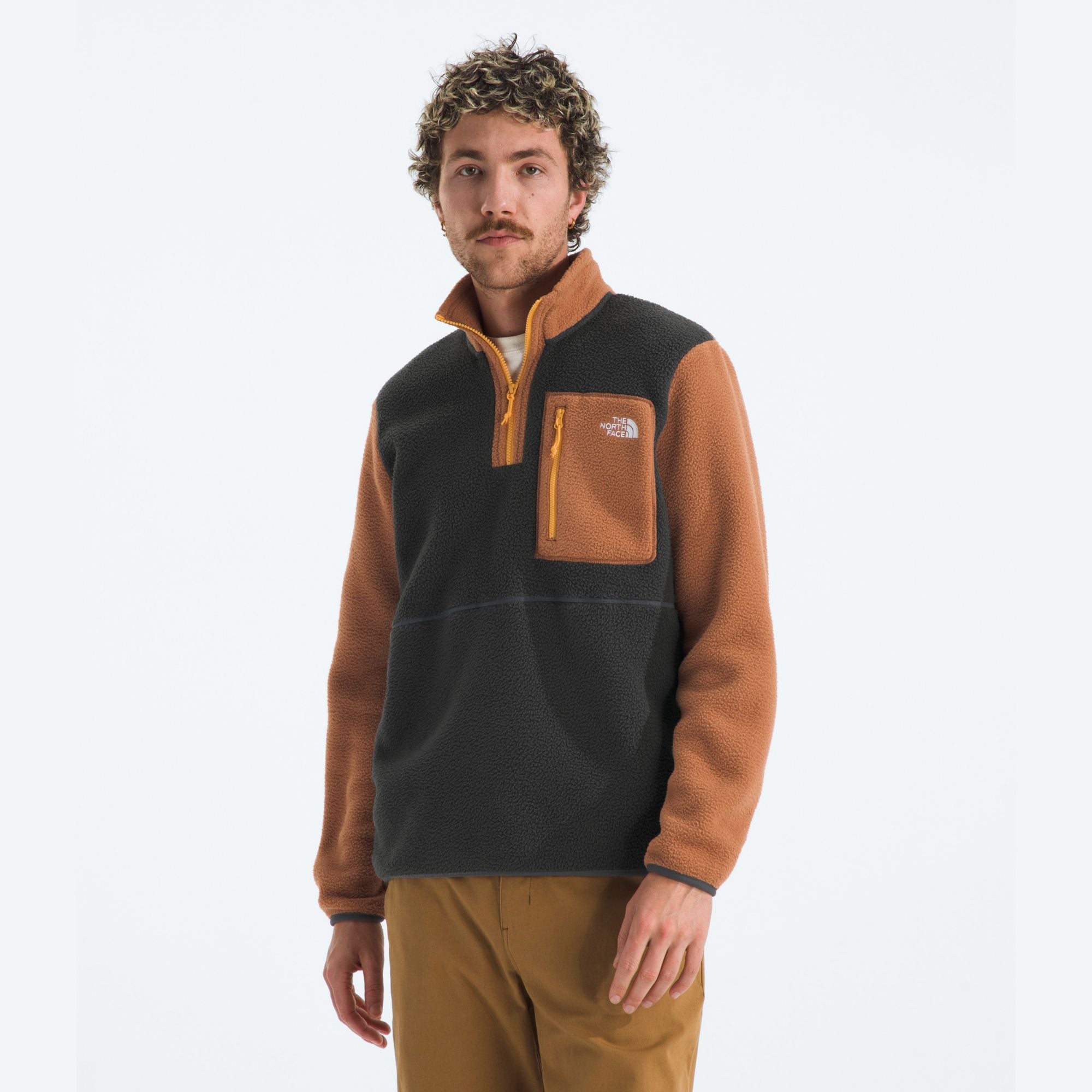 The North Face Men's Yumiori ¼ Zip Apparel North Face Asphalt Grey/Burnt Umber/Summit Gold-EOF Small