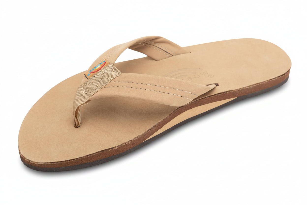 Rainbow Men's Single Layer Thick Strap Sandal Footwear Rainbow Sandals Sierra Brown Small 7.5-8.5