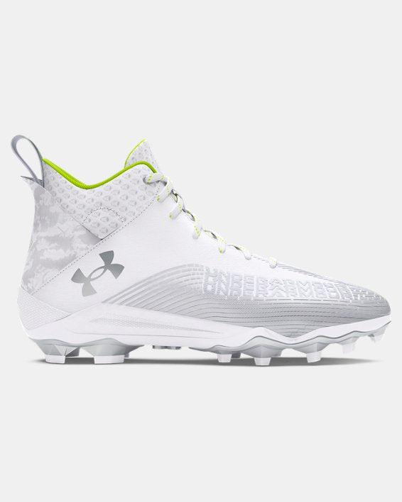 Under Armour Men's Hammer 2 MC Cleats Footwear Under Armour White/Metallic Silver/White-101 8 