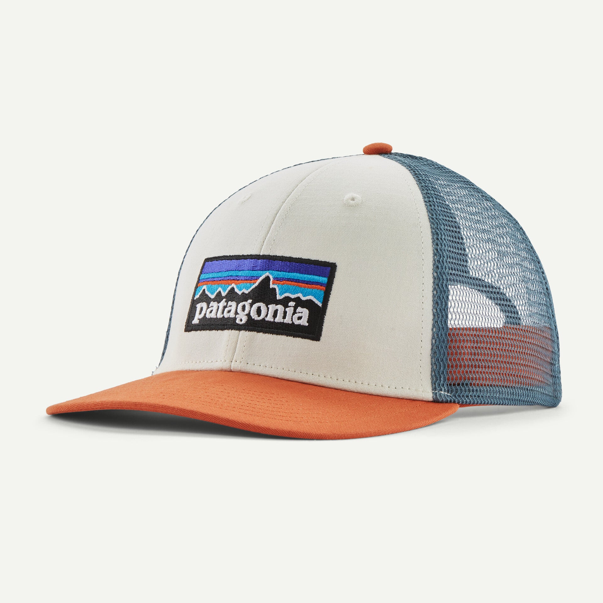 Patagonia P-6 Logo LoPro Trucker Hat Accessories Patagonia White w/Redtail Rust-WHRL