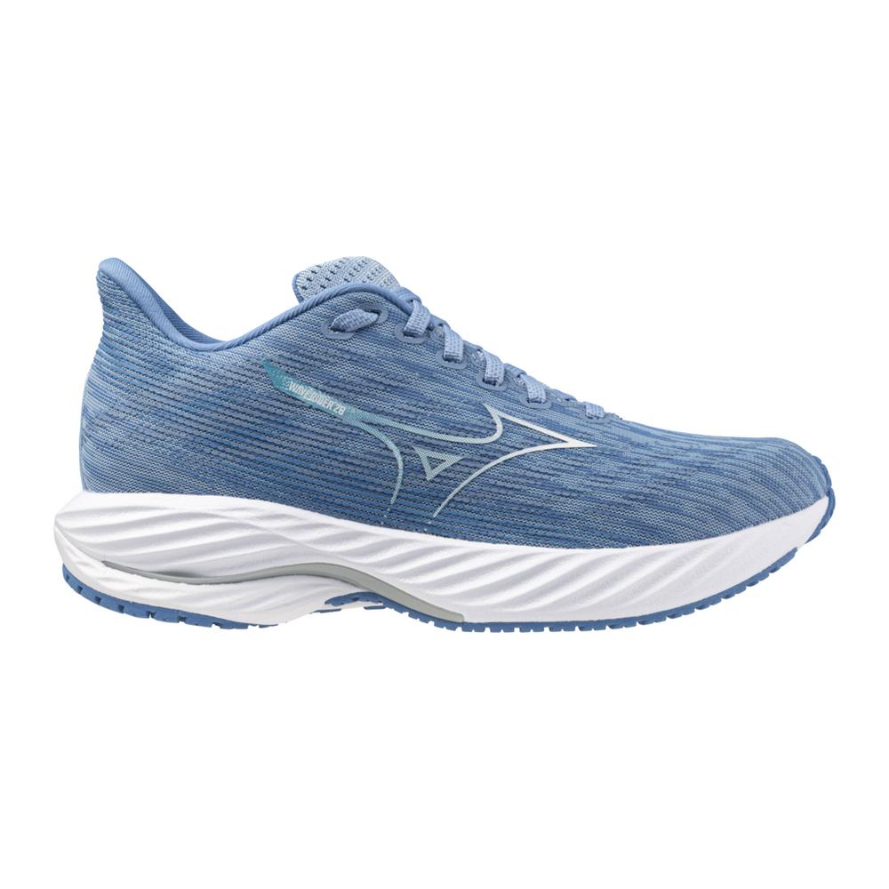 Mizuno Women's Wave Rider 28 Footwear Mizuno Glacier/Lake-White-GL00 6 Medium-B