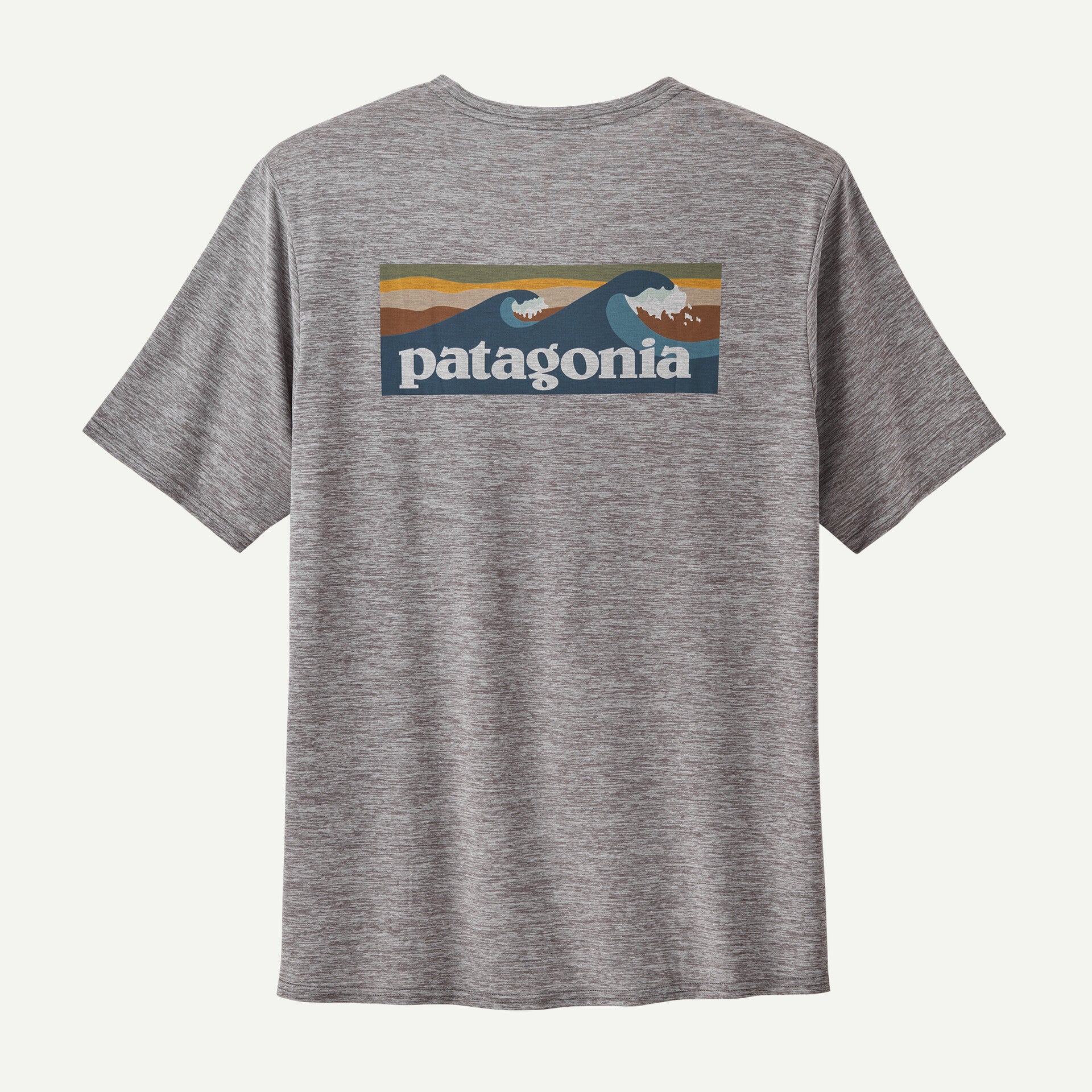 Patagonia Men's Capilene Cool Daily Graphic Shirt - Waters Apparel Patagonia Boardshort Logo Abalone Blue: Feather Grey-BLAF Small