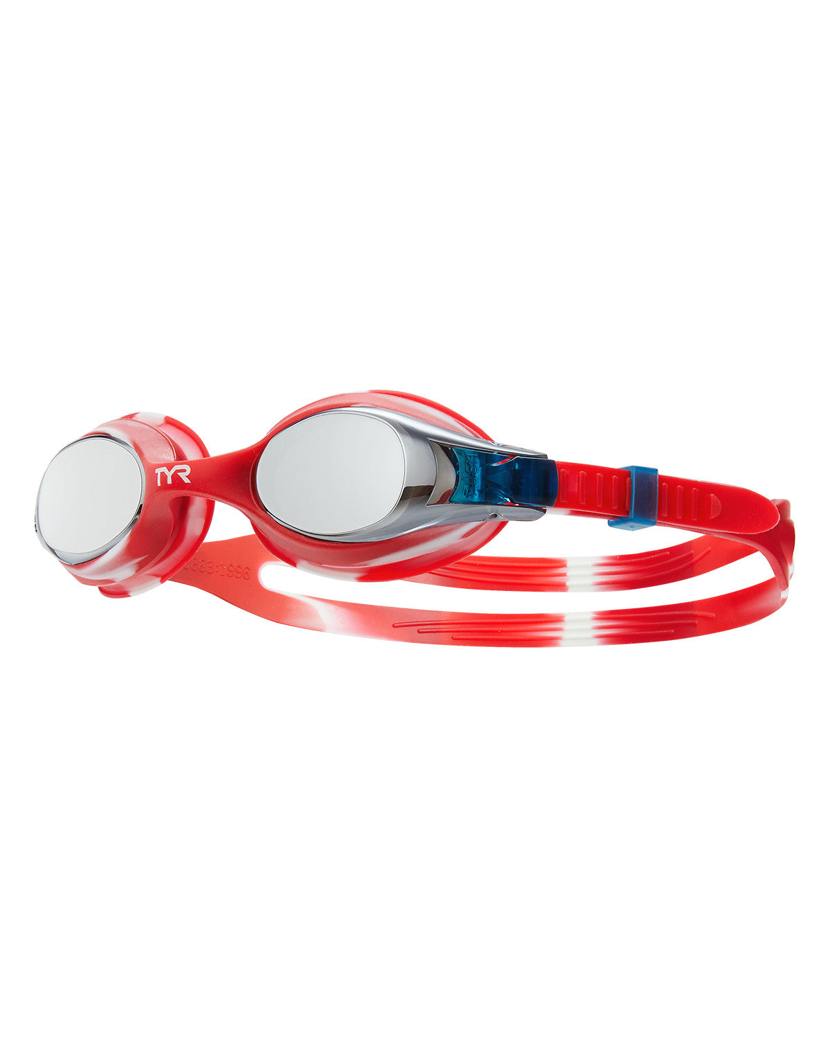 TYR Swimple Tie Dye Kids' Mirrored Goggles Equipment TYR Silver/Red  