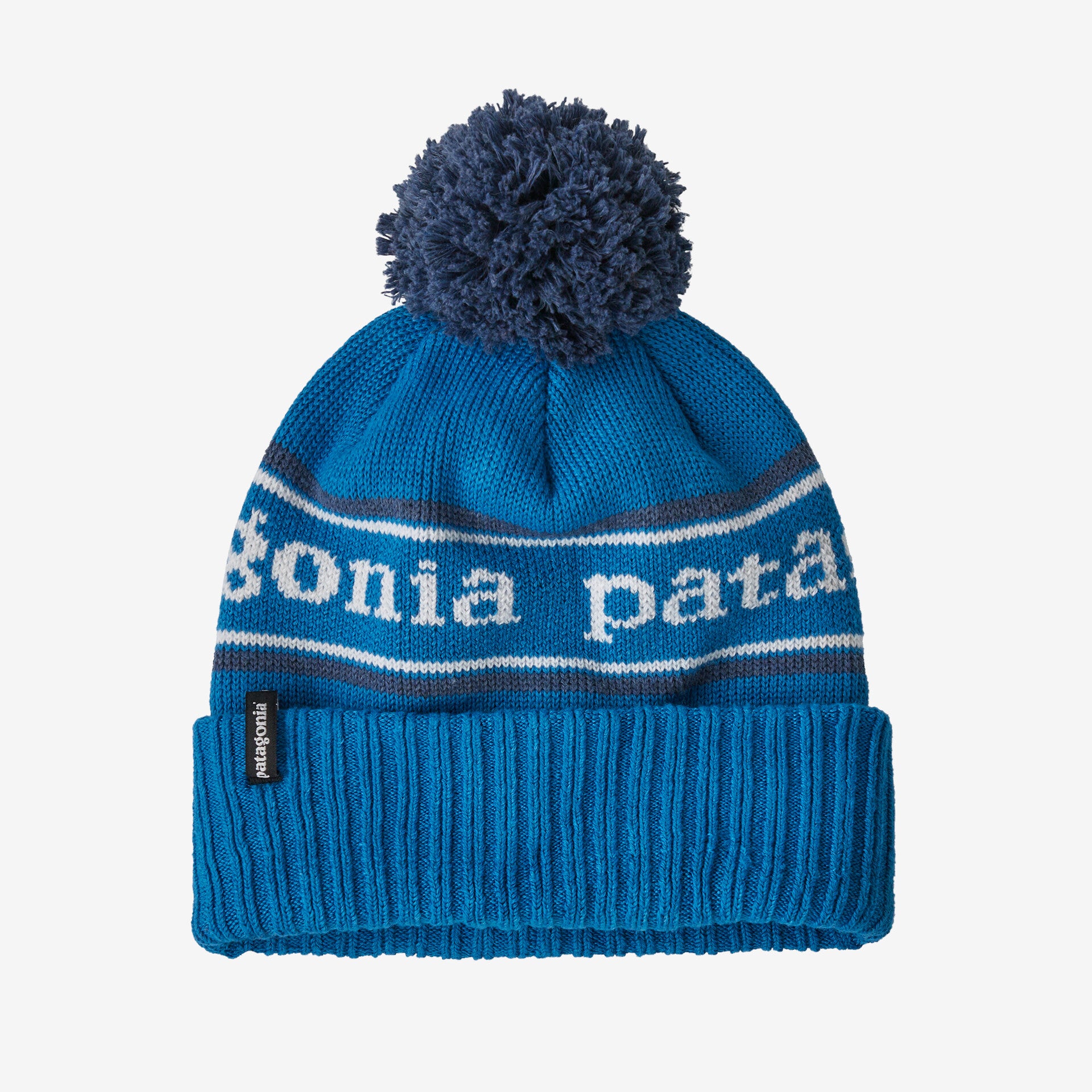 Patagonia Kids' Powder Town Beanie Accessories Patagonia Park Stripe: Endless Blue-PSEL  