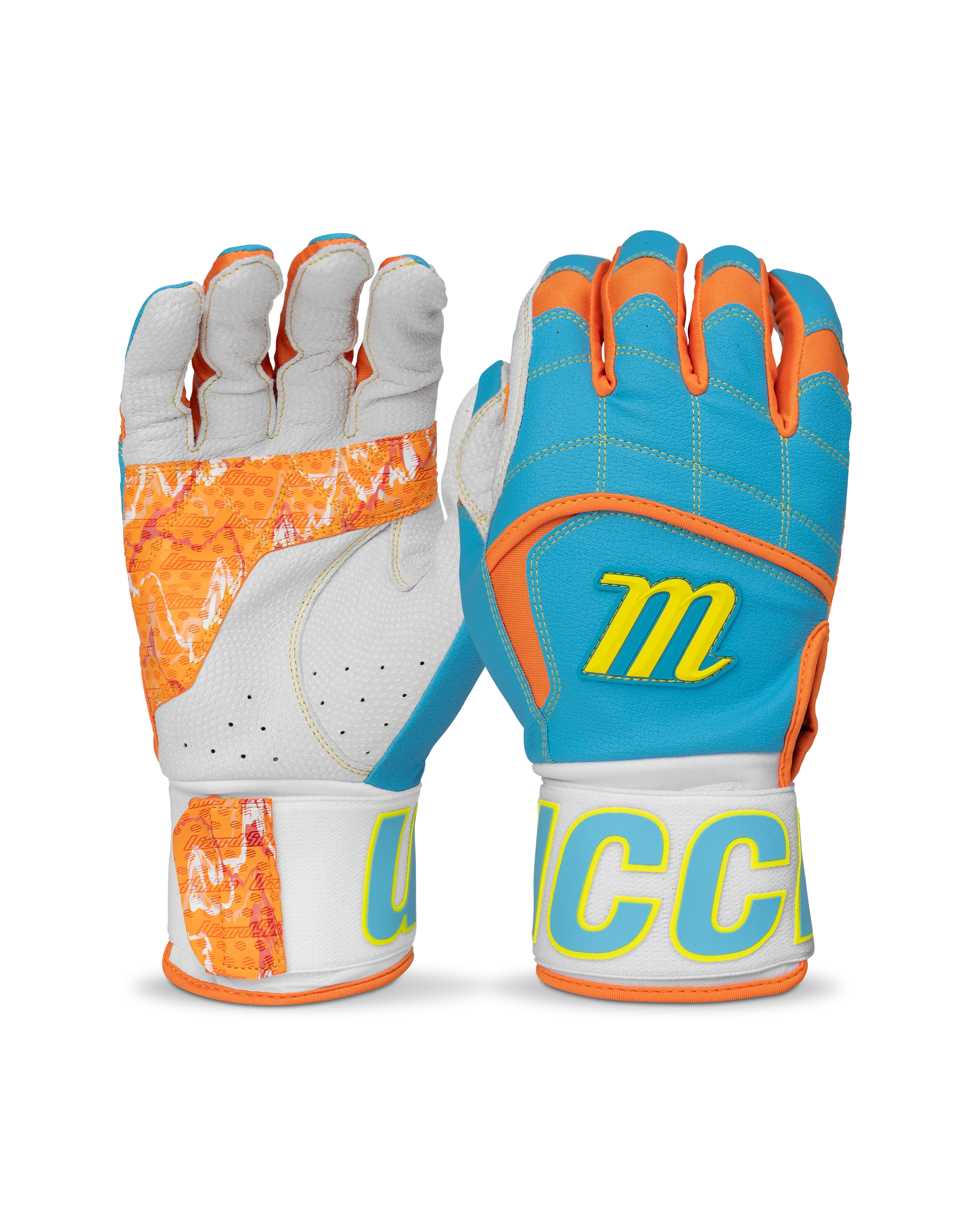 Marucci Youth Blacksmith Tactical Batting Gloves Equipment MARUCCI Electric Blue/Orange Youth Small