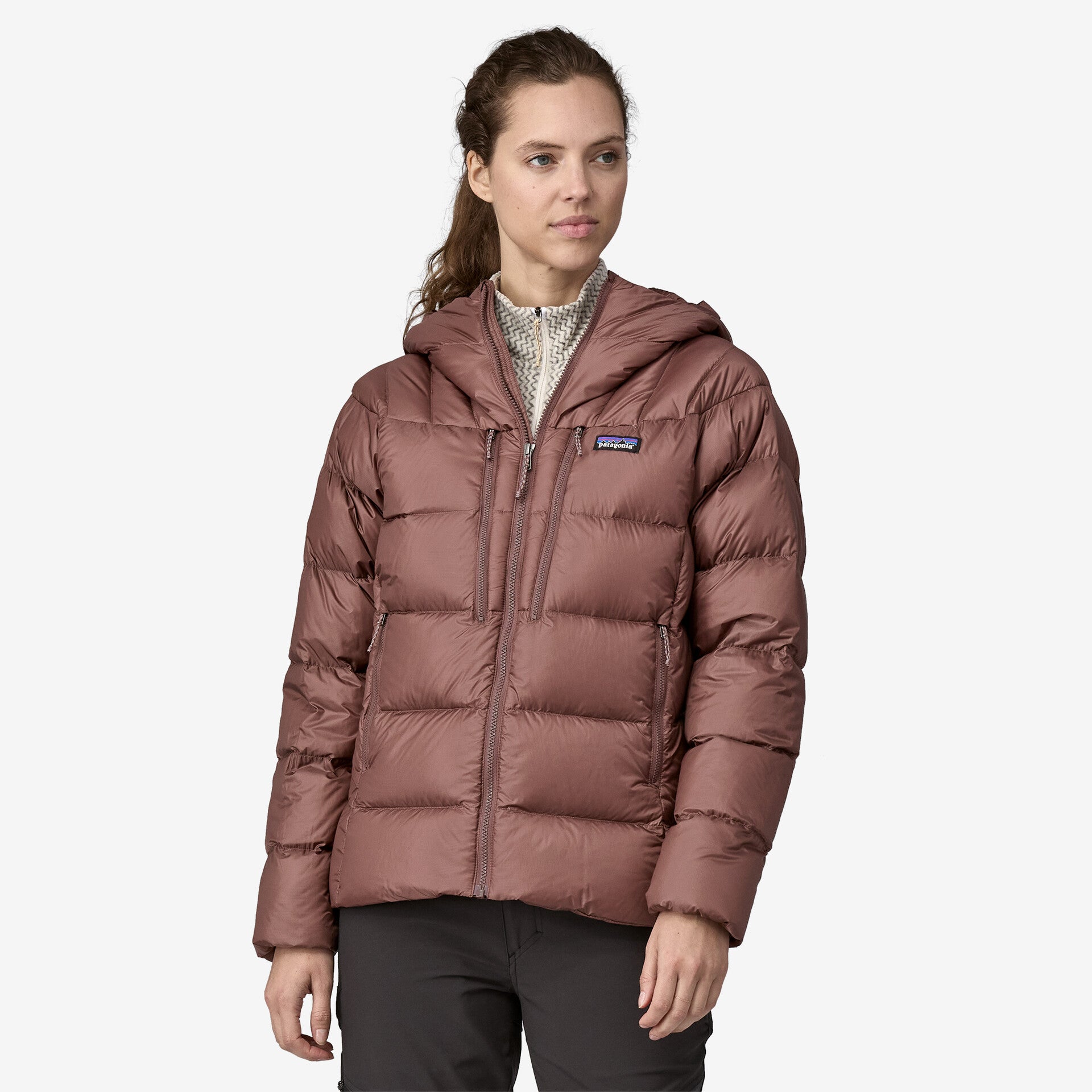 Patagonia Women's Fitz Roy Down Hoody Apparel Patagonia Dulse Mauve XSmall 