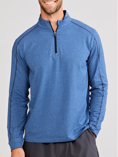 Tasc Mens Carrollton Lightweight Quarter Zip Apparel Tasc Blue Jaspe Small