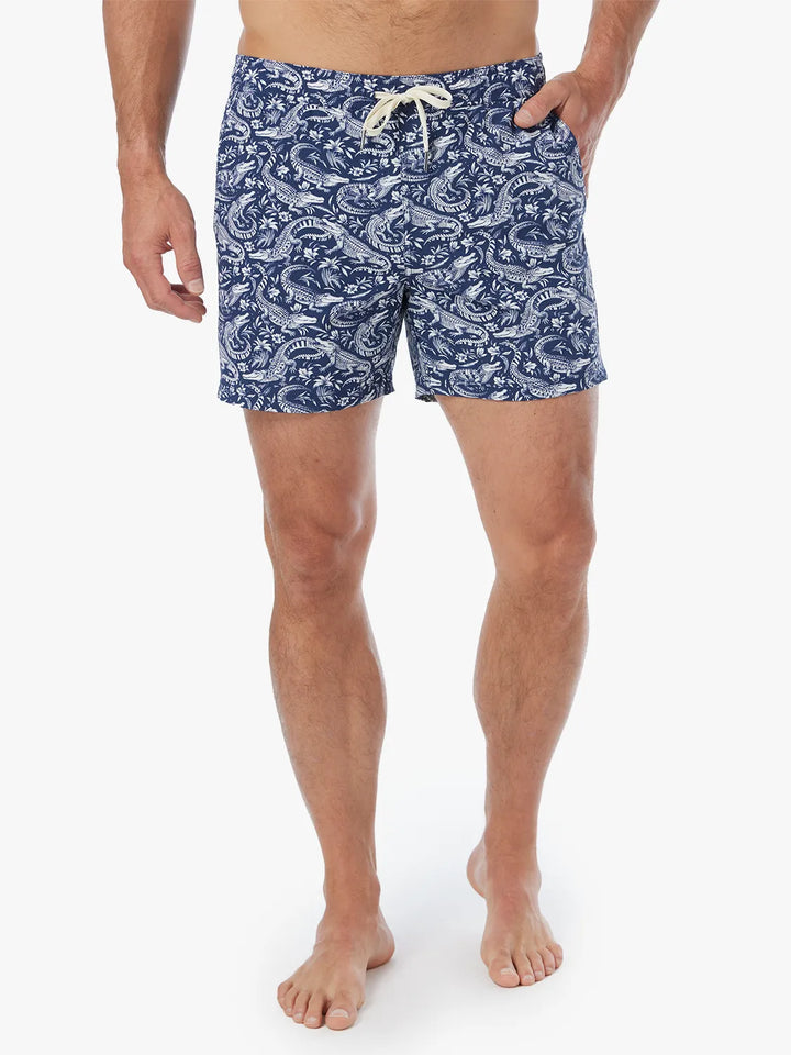 Fair Harbor Men's Bungalow Short White Lotus Apparel Fair Harbor Navy Crocodile Small