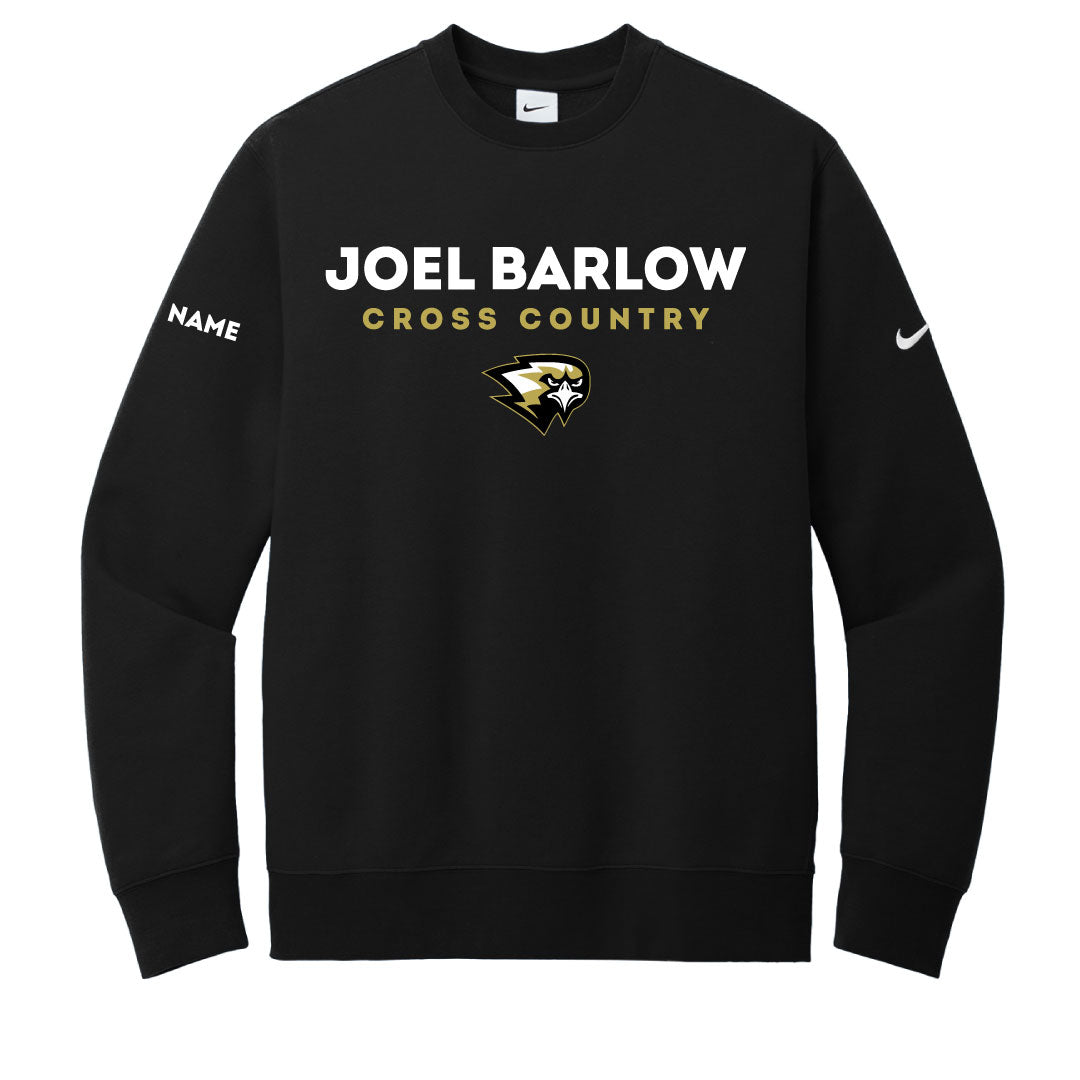 Barlow Girls XC Nike Crewneck Sweatshirt Logowear Barlow Cross Country Black Adult XS