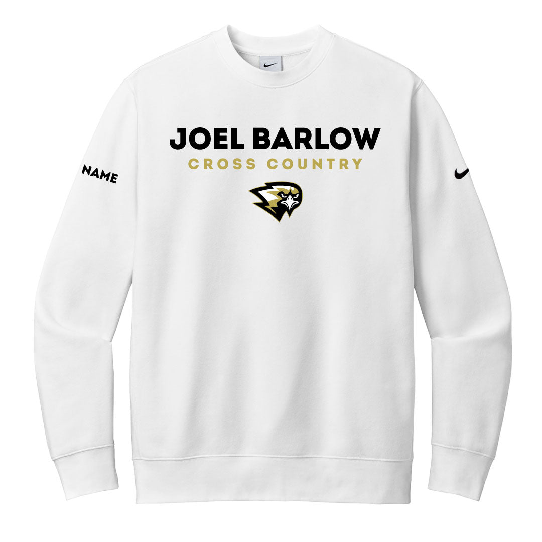 Barlow Girls XC Nike Crewneck Sweatshirt Logowear Barlow Cross Country White Adult XS