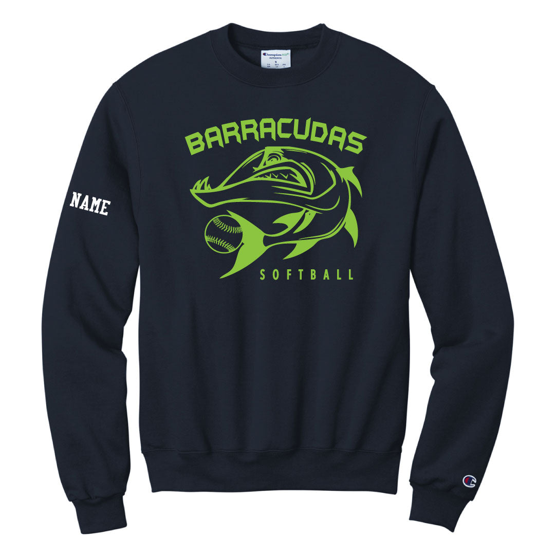 Barracudas Softball Crewneck Sweatshirt Logowear Barracudas Barracuda Navy Youth M