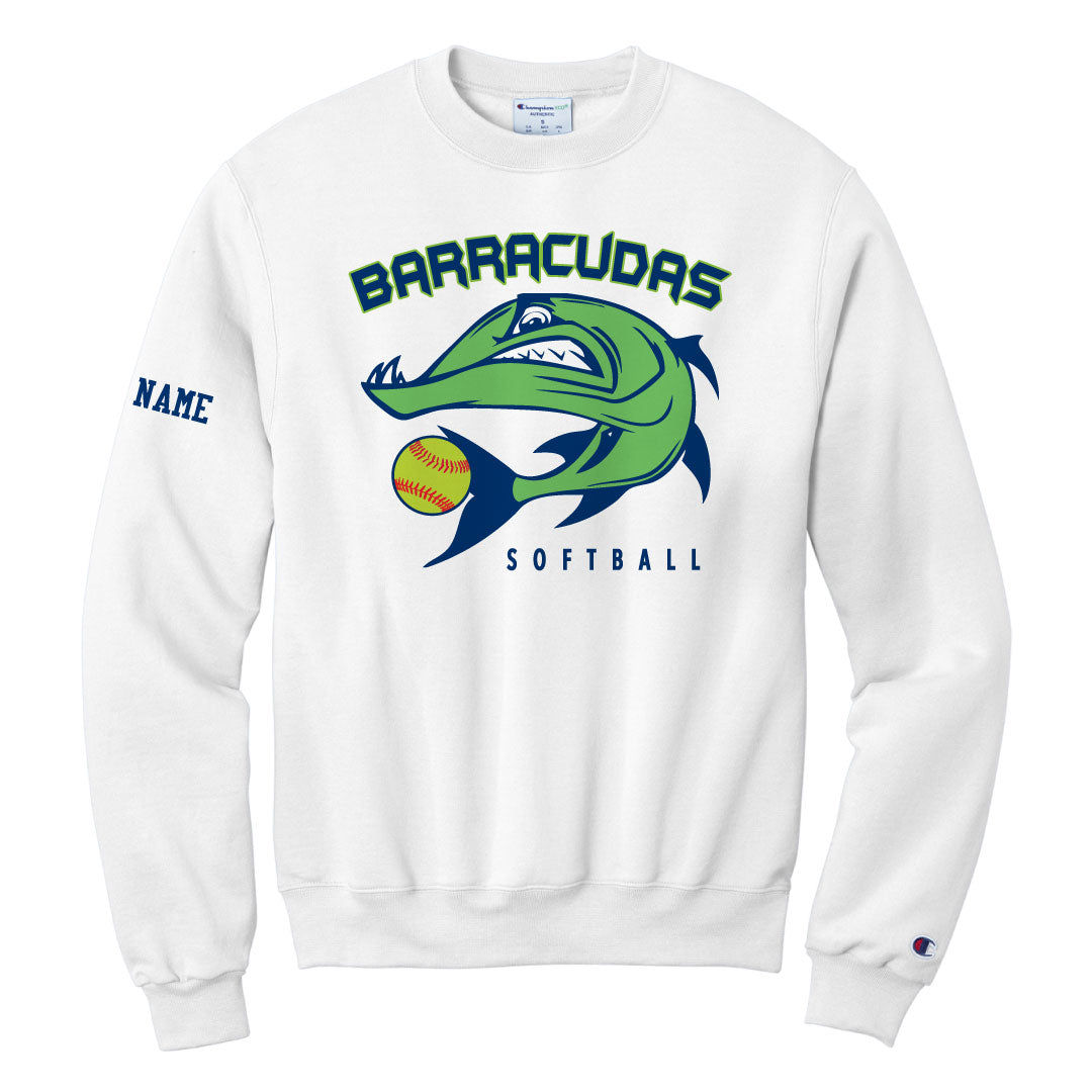 Barracudas Softball Crewneck Sweatshirt Logowear Barracudas Barracuda White Youth M