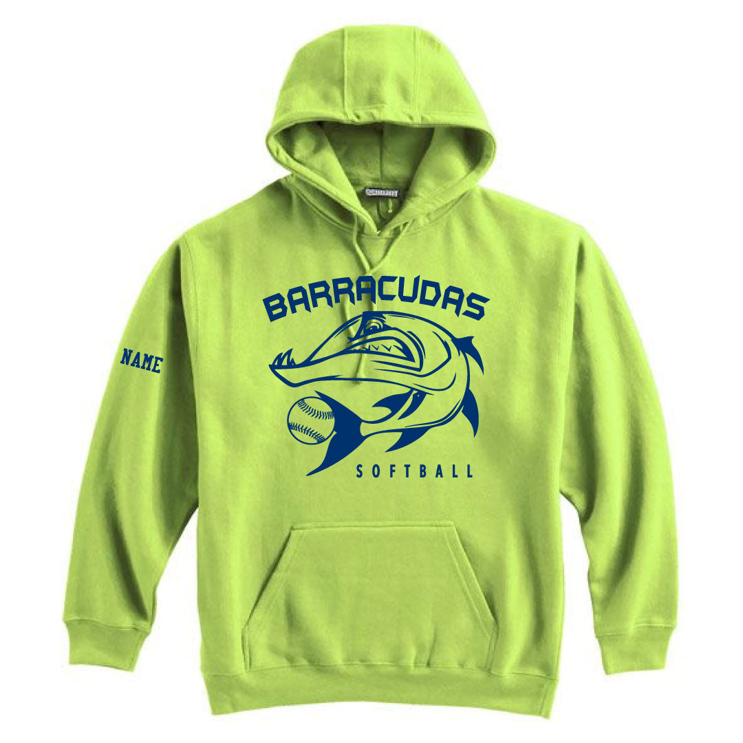 Barracudas Softball Hooded Sweatshirt Logowear Barracudas Barracuda Neon Green Youth M