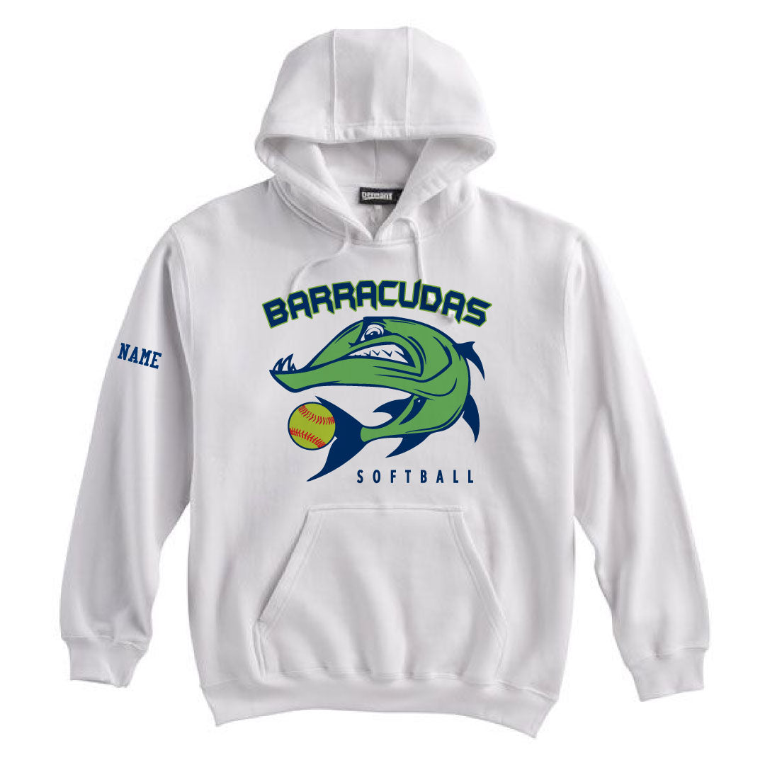 Barracudas Softball Hooded Sweatshirt Logowear Barracudas Barracuda White Youth M