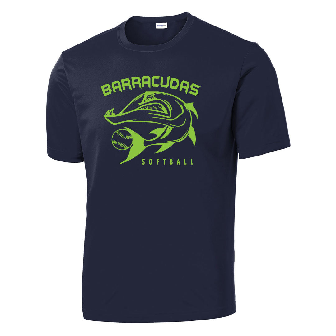 Barracudas Softball Performance Tee Logowear Barracudas Barracuda Navy Youth M