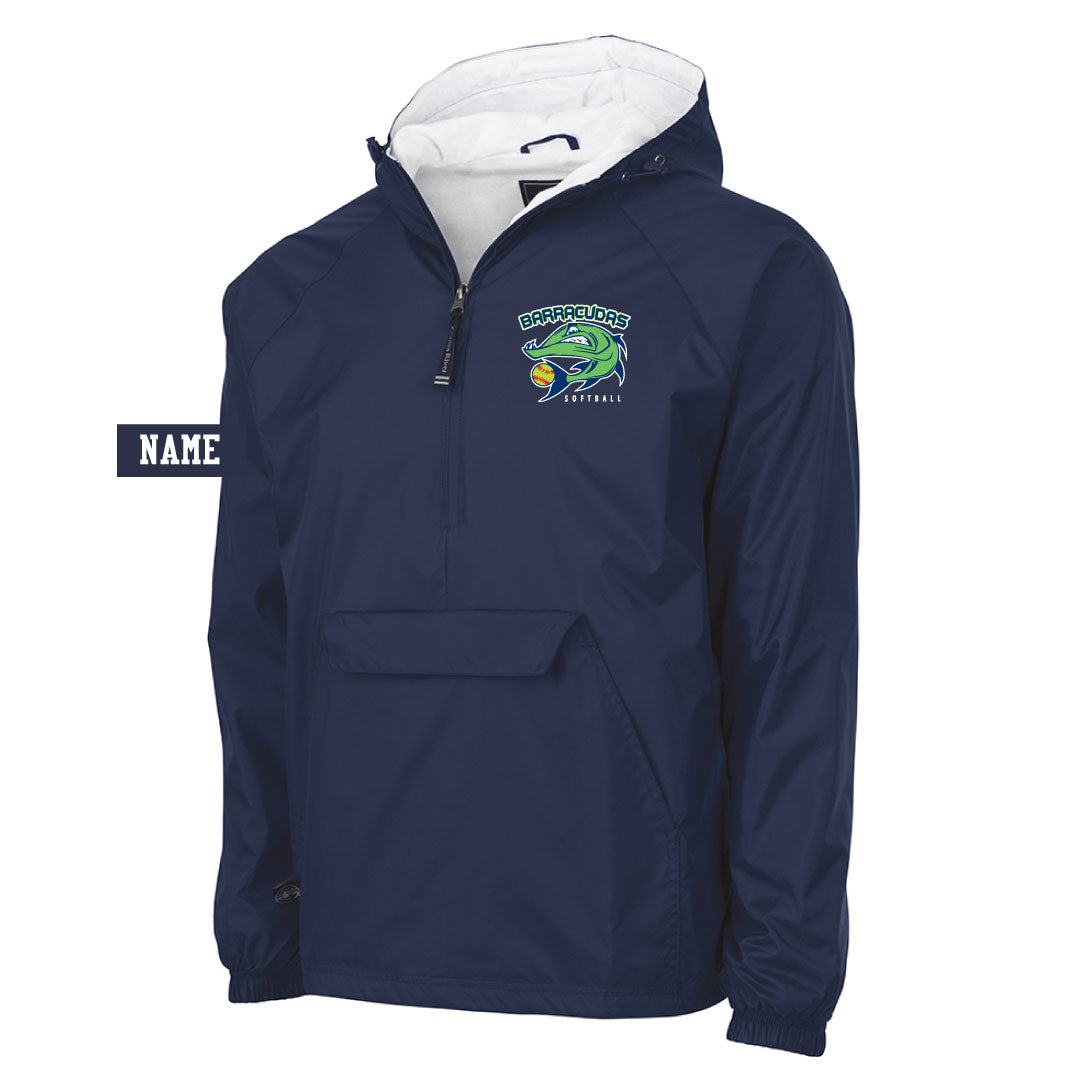 Barracudas Softball 1/4 Zip Wind Jacket Logowear Barracudas Barracuda Navy Youth M