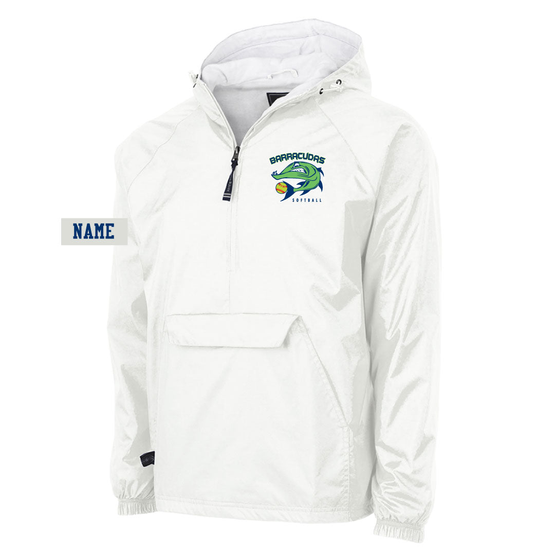 Barracudas Softball 1/4 Zip Wind Jacket Logowear Barracudas Barracuda White Youth M