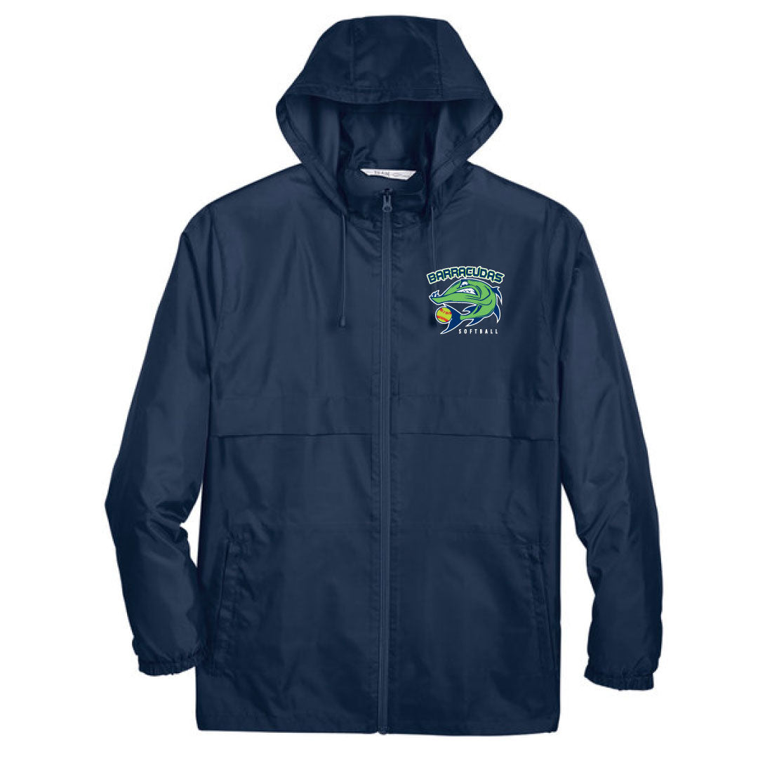 Barracudas Softball Lightweight Rain Jacket Logowear Barracudas Navy Adult XS