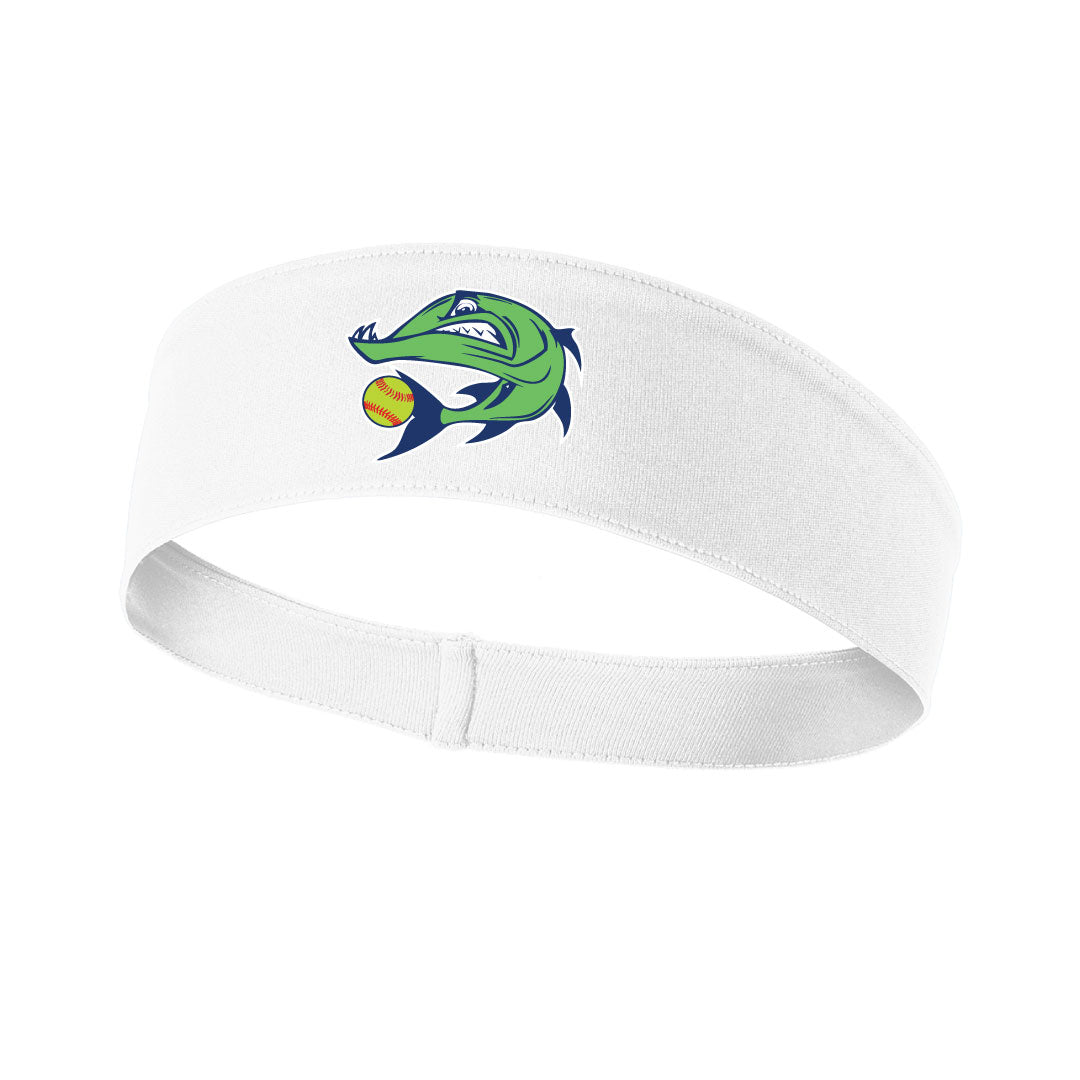 Barracudas Softball Headband Logowear Barracudas White