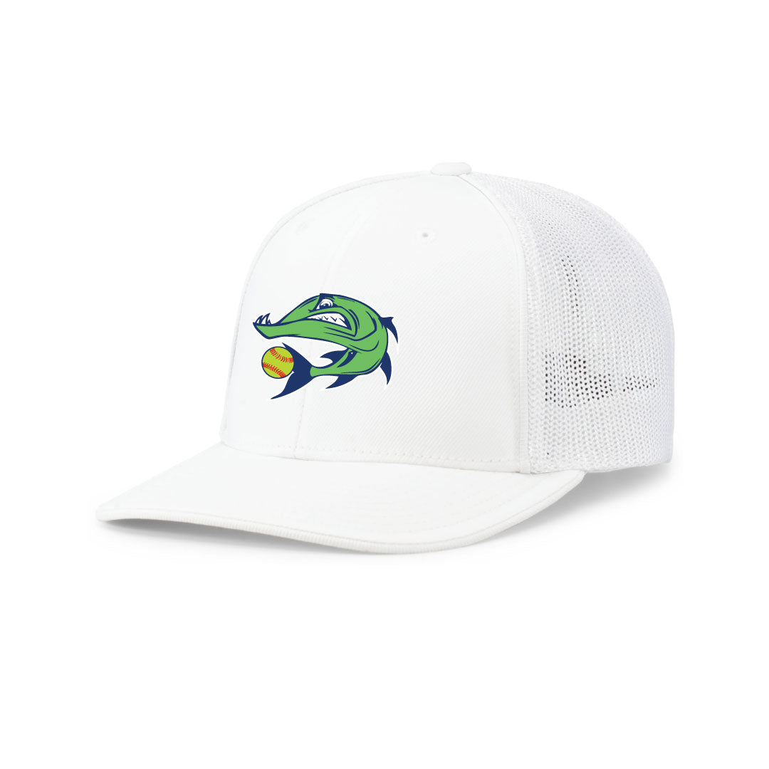 Barracudas Softball Trucker PacFlex Cap Logowear Barracudas White/White XS (6 3/8 - 6 7/8)